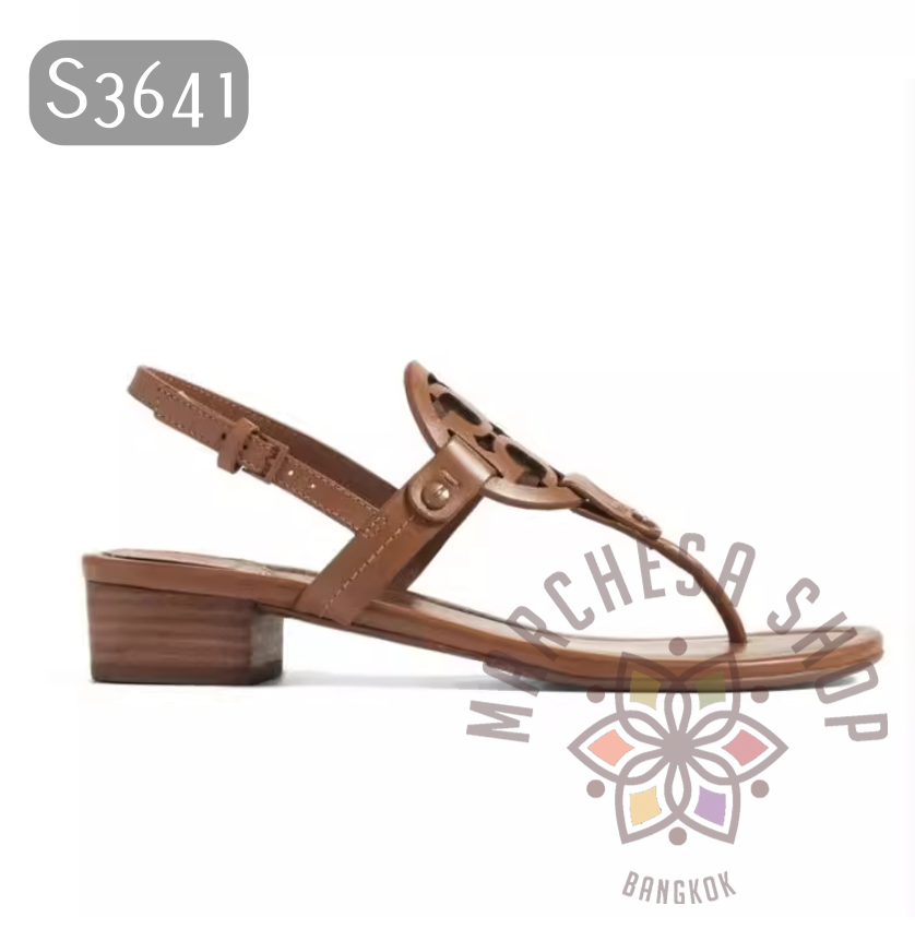 S3641 - 全真皮頭層羊仔皮圓皮扣人字低踭涼鞋