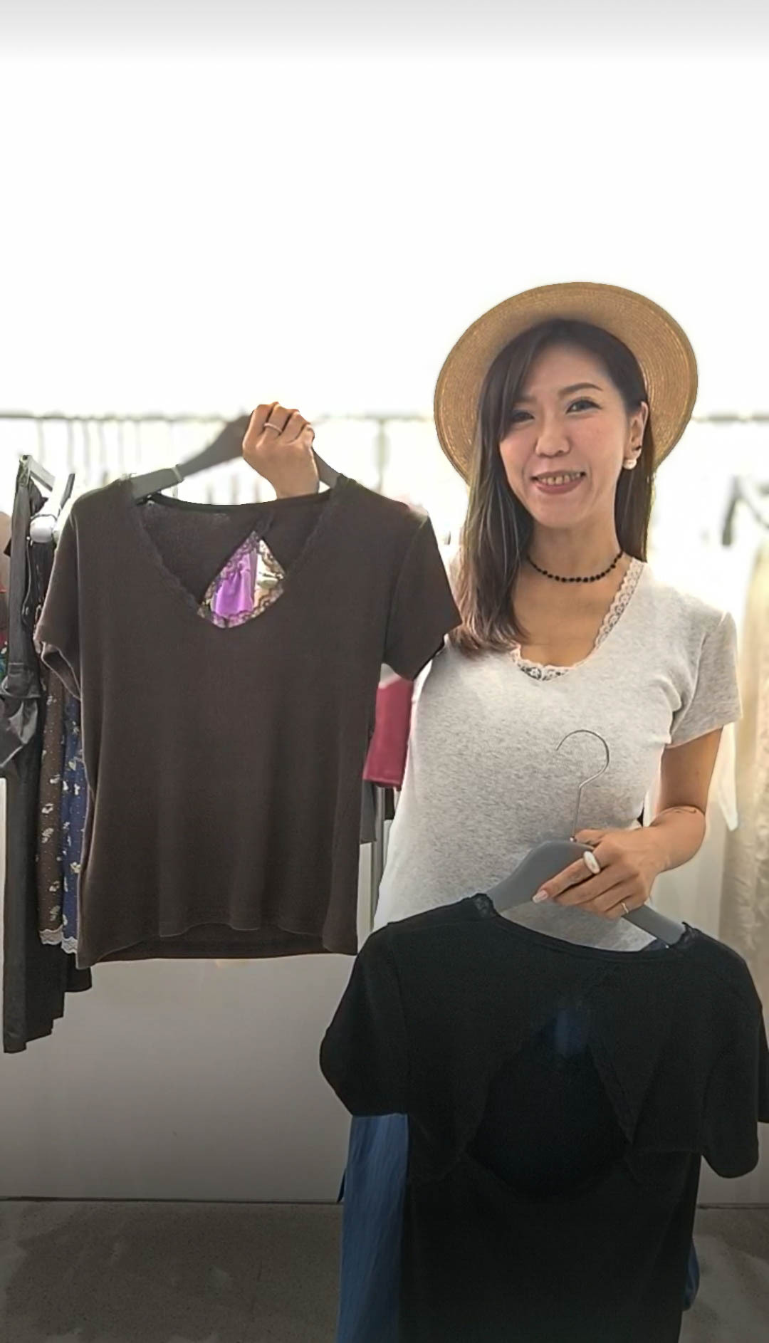 ❤🥰PM_K4725  ▶️V領羅紋上衣 (可穿到XXL)👉B:cm L:cm👈