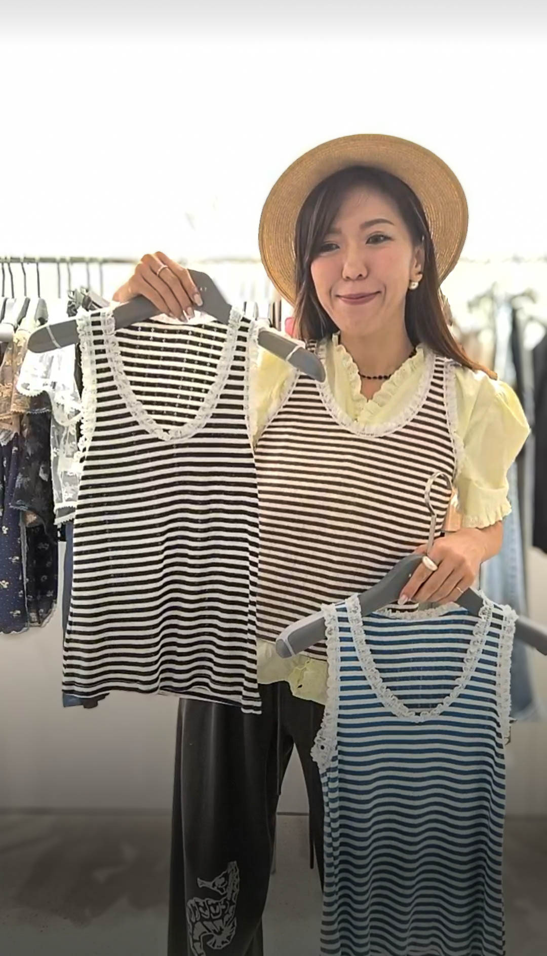 ❤🥰PM_K4715  ▶️條紋背心 👉B:126cm L:49cm👈