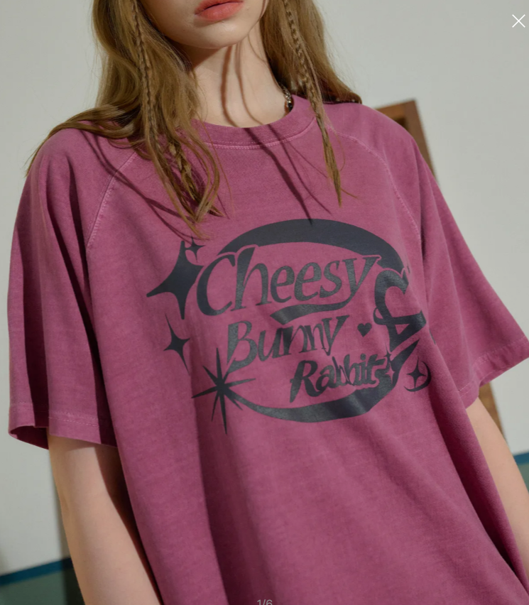 CPGN STUDIO / Cheese Bunny Reglan Pigment short T-shirt / Dusty Pink /  JUL25