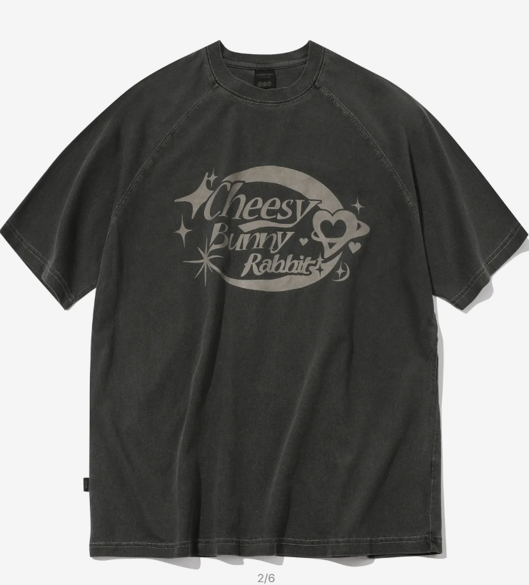 CPGN STUDIO / Cheese Bunny Reglan Pigment short T-shirt / smoke black /  JUL25