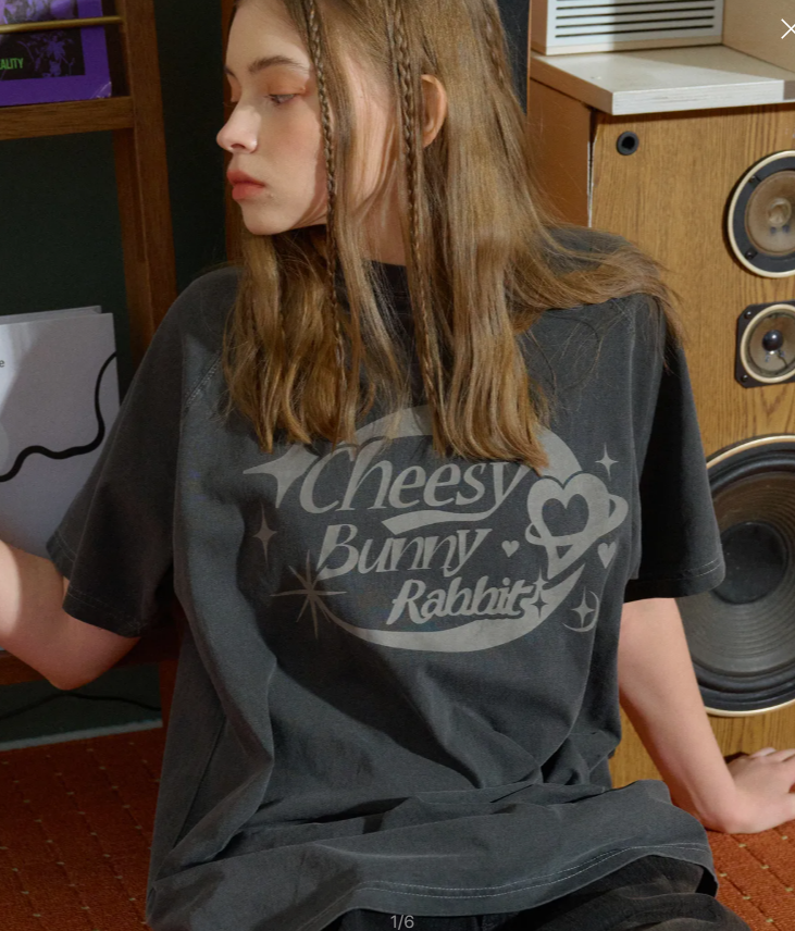 CPGN STUDIO / Cheese Bunny Reglan Pigment short T-shirt / smoke black /  JUL25