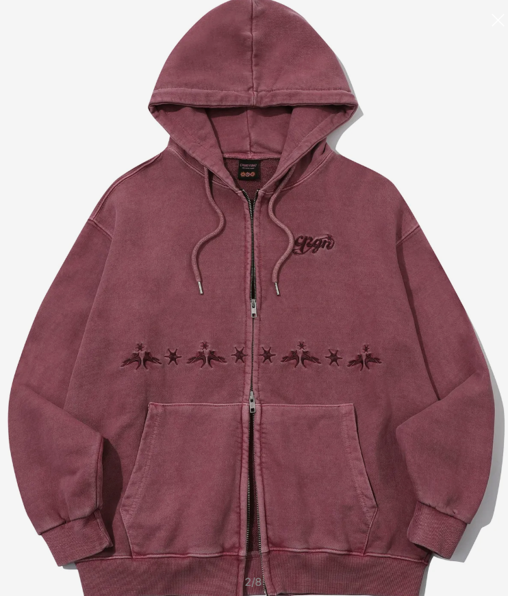 CPGN STUDIO / [2-WAY] Peak Star Pigment  Hooded Zip-Up / Dusty Pink /  JUL25