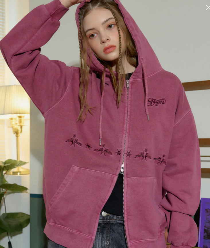 CPGN STUDIO / [2-WAY] Peak Star Pigment  Hooded Zip-Up / Dusty Pink /  JUL25