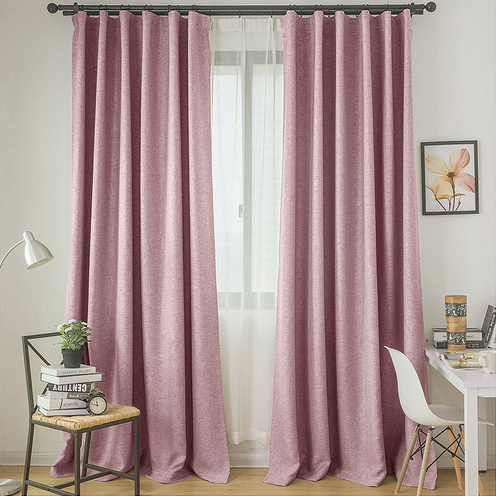 全遮光窗簾 • 格紋 • 粉色