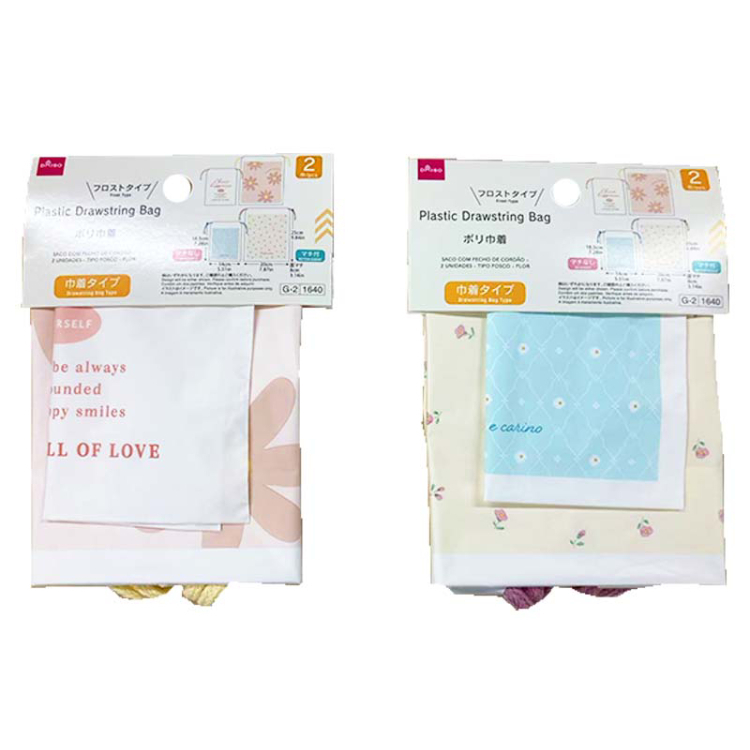 束口袋/霧面花卉 2入