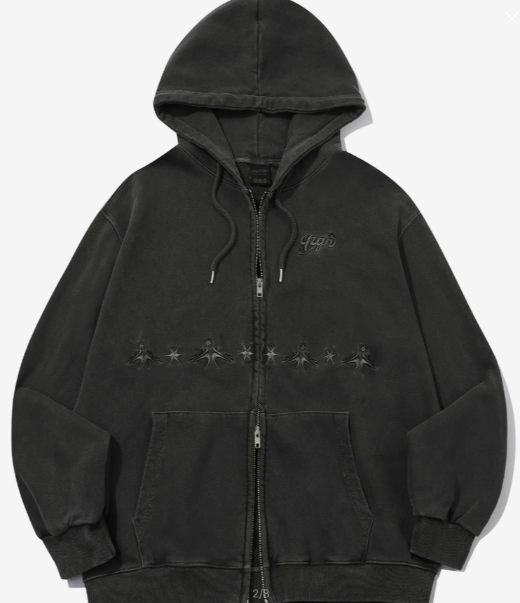CPGN STUDIO / 2-way Peak star pigment Hooded Zip-up / smokeblack /  JUL25