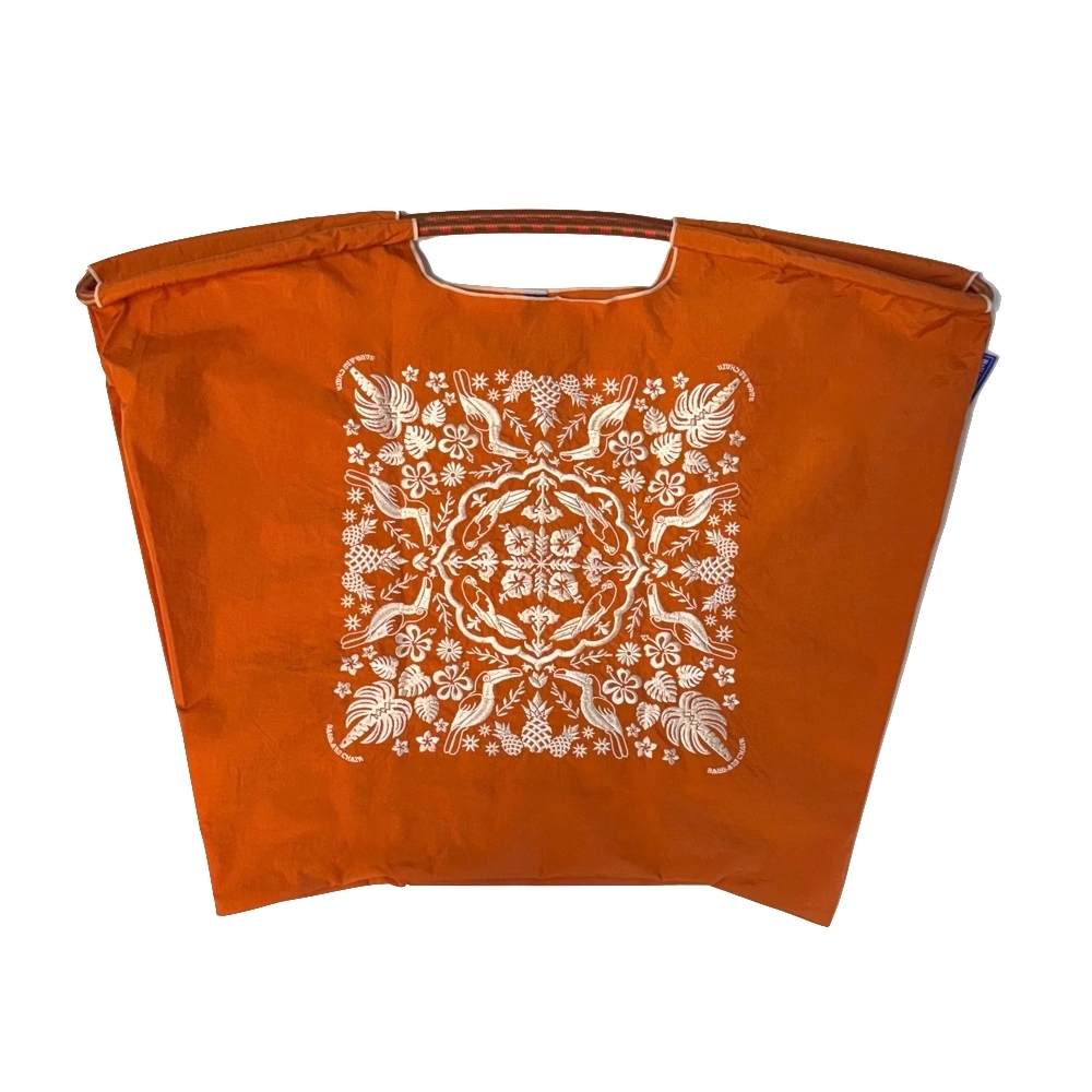 Ball＆Chain 刺繡環保購物袋 L號 - 橘 (30116207)