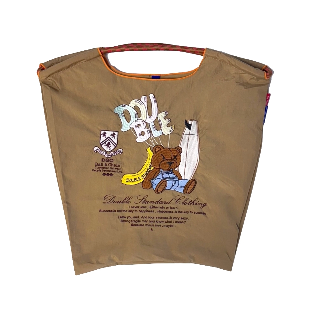 Ball＆Chain 刺繡環保購物袋 M號 - 卡其 (040000525103)