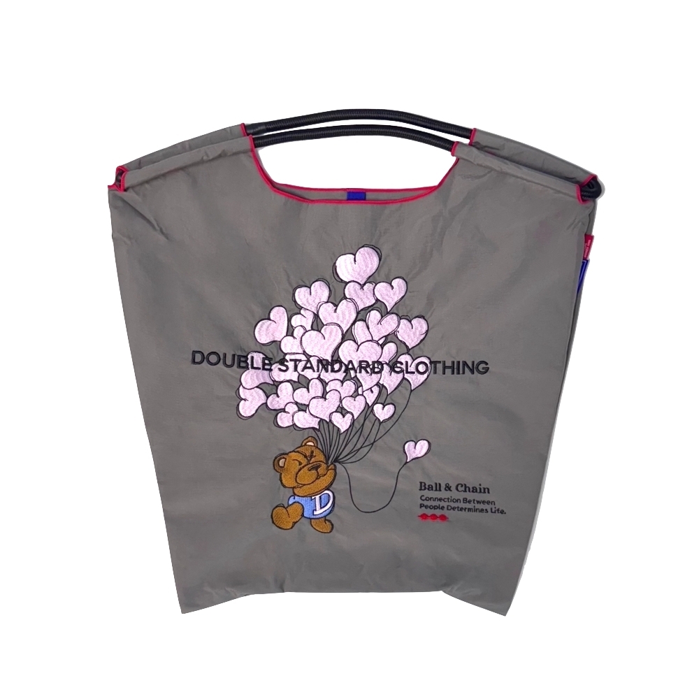 Ball＆Chain 刺繡環保購物袋 M號 - 灰 (040000325161)