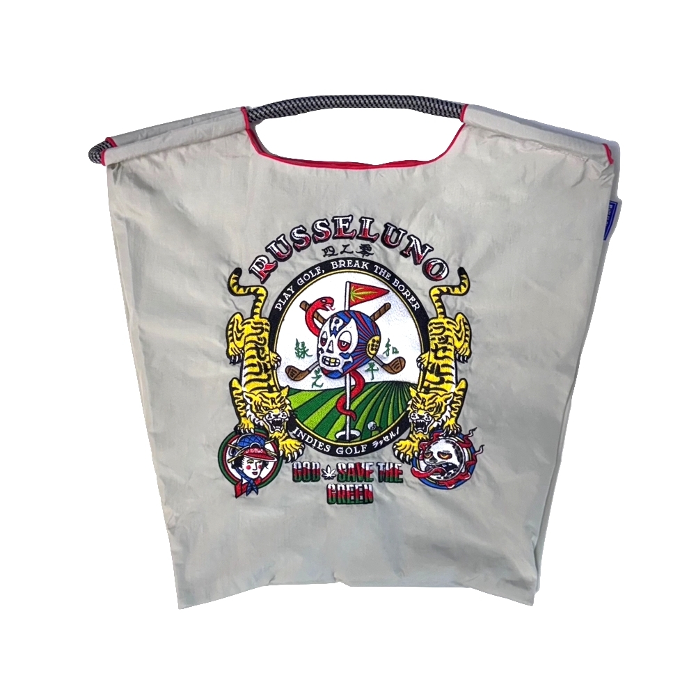 Ball＆Chain 刺繡環保購物袋 M號 - 淺灰 (32000284)