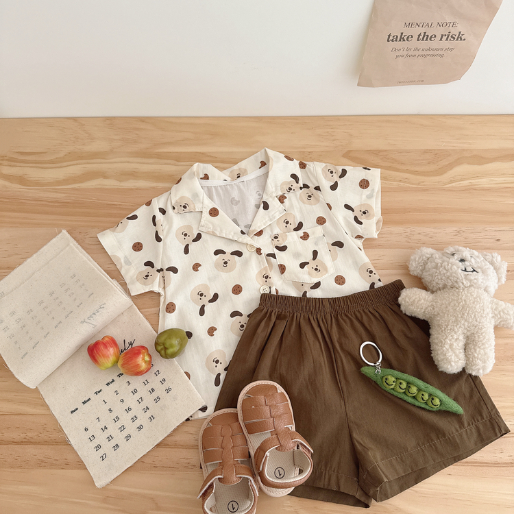 俏皮狗狗襯衫套裝