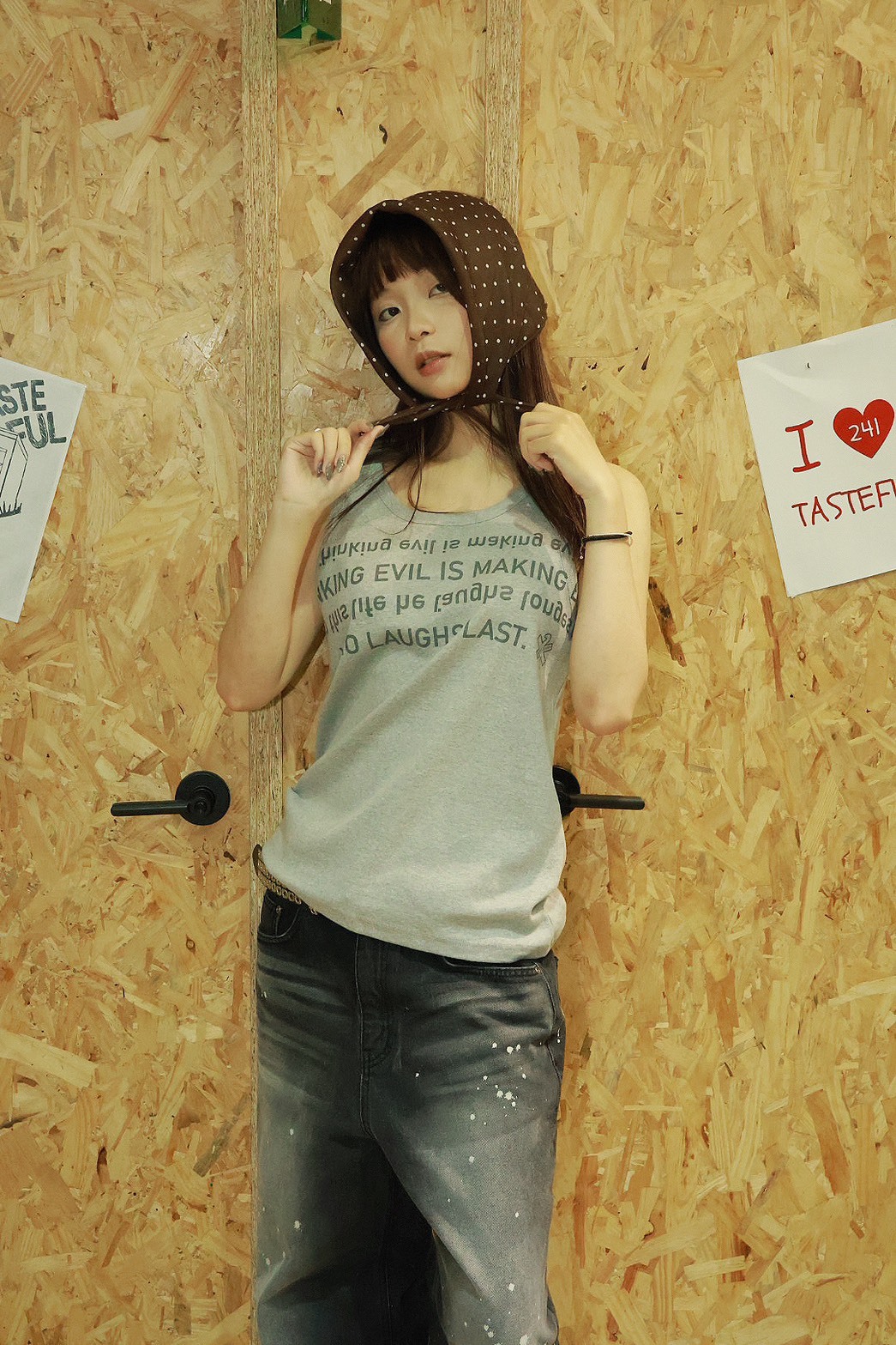 英文 標語 寬鬆 上衣 #背心