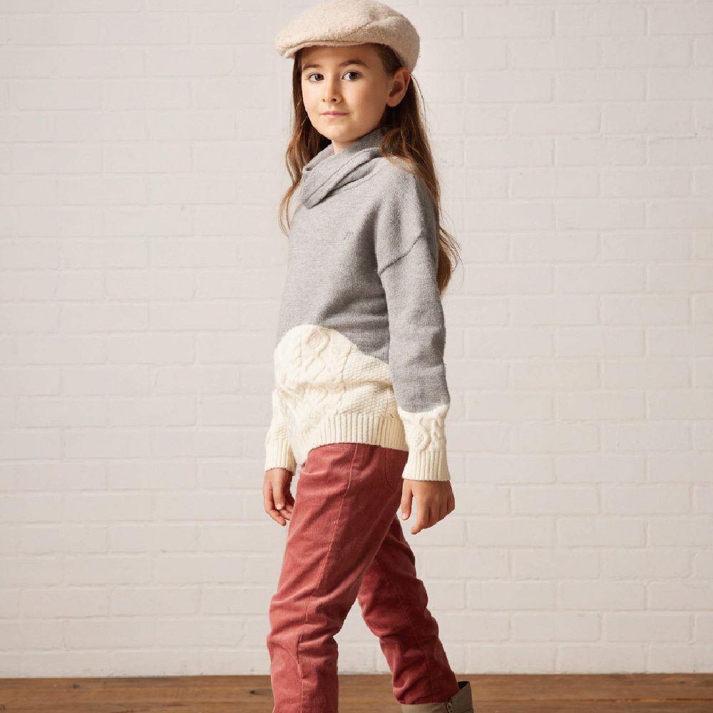 PIPPY荷葉邊鬆緊休閒棉質長褲 粉桔