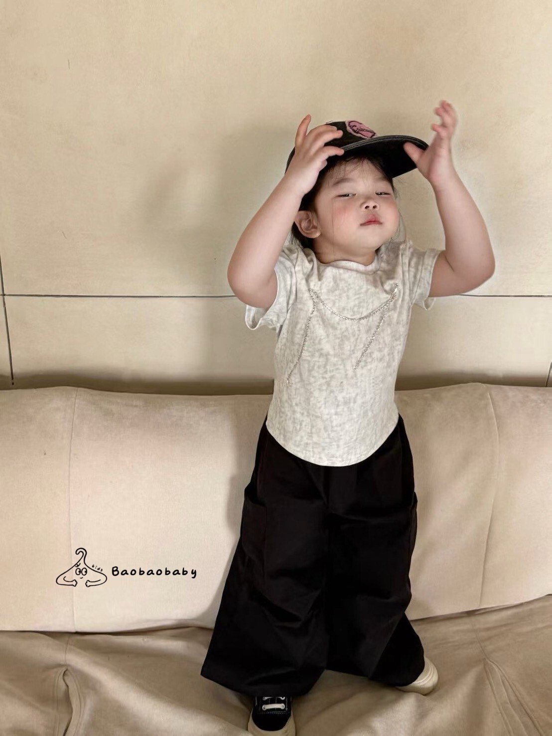 口袋鬆弛工裝褲