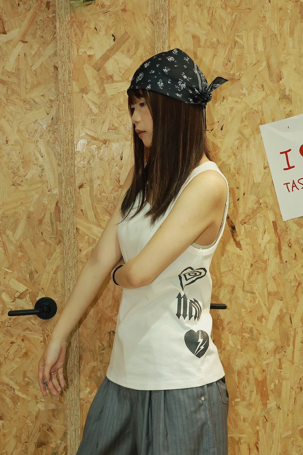 側邊 圖案設計 小塗鴉 上衣 #背心