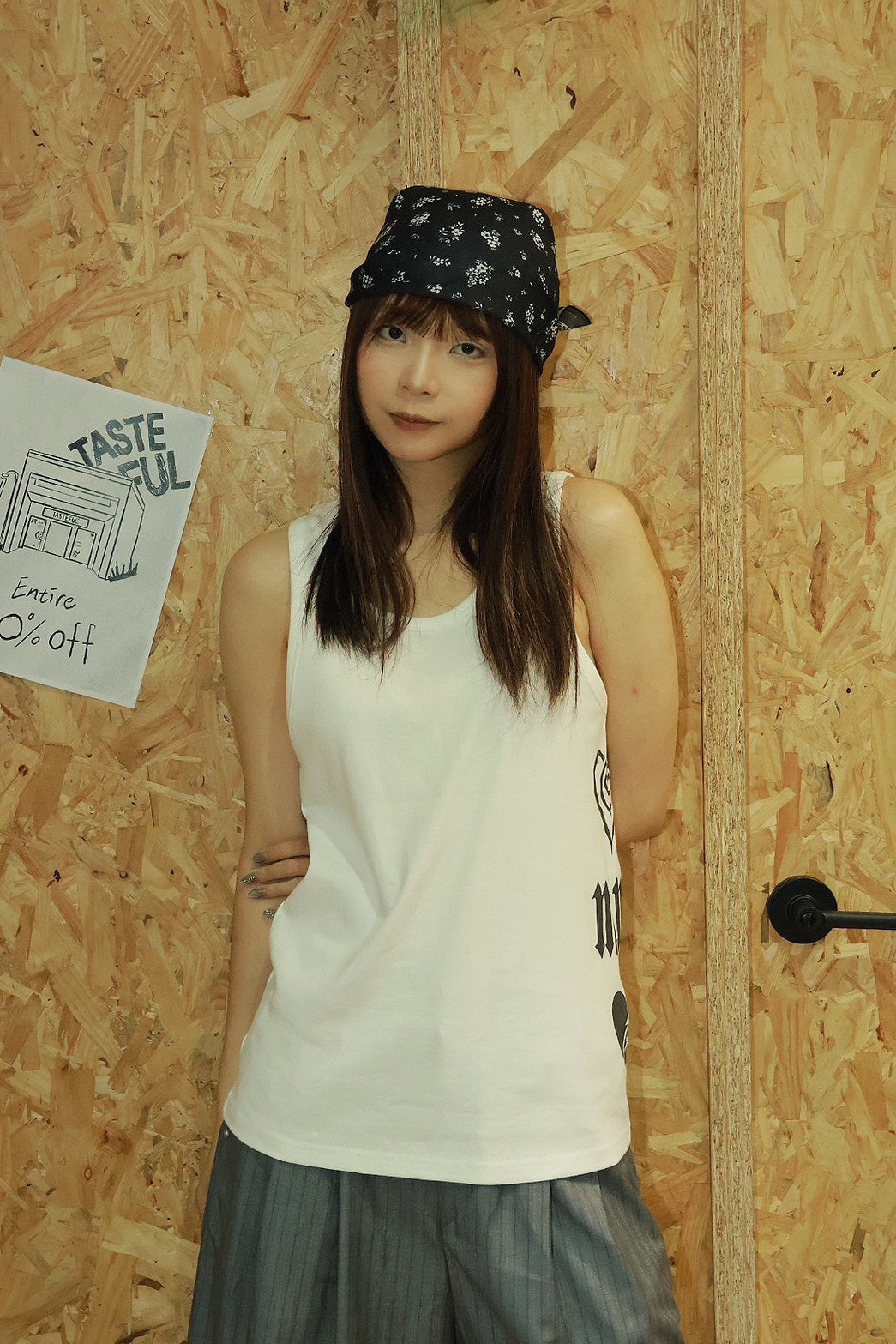 側邊 圖案設計 小塗鴉 上衣 #背心