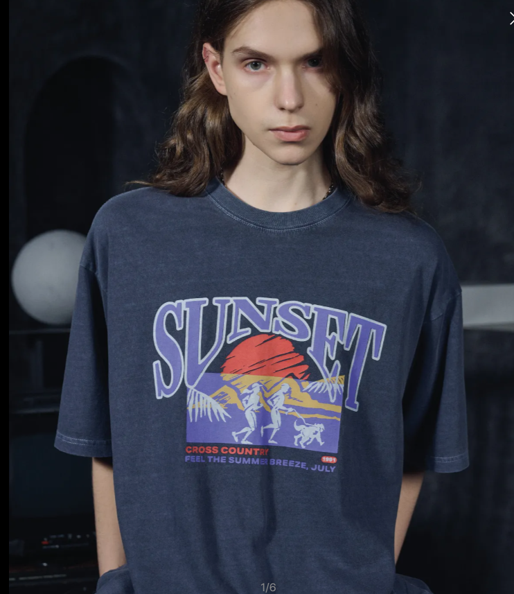 CPGN STUDIO / Sunset Running Pigment Short T-shirt / Dark Blue /  JUL25