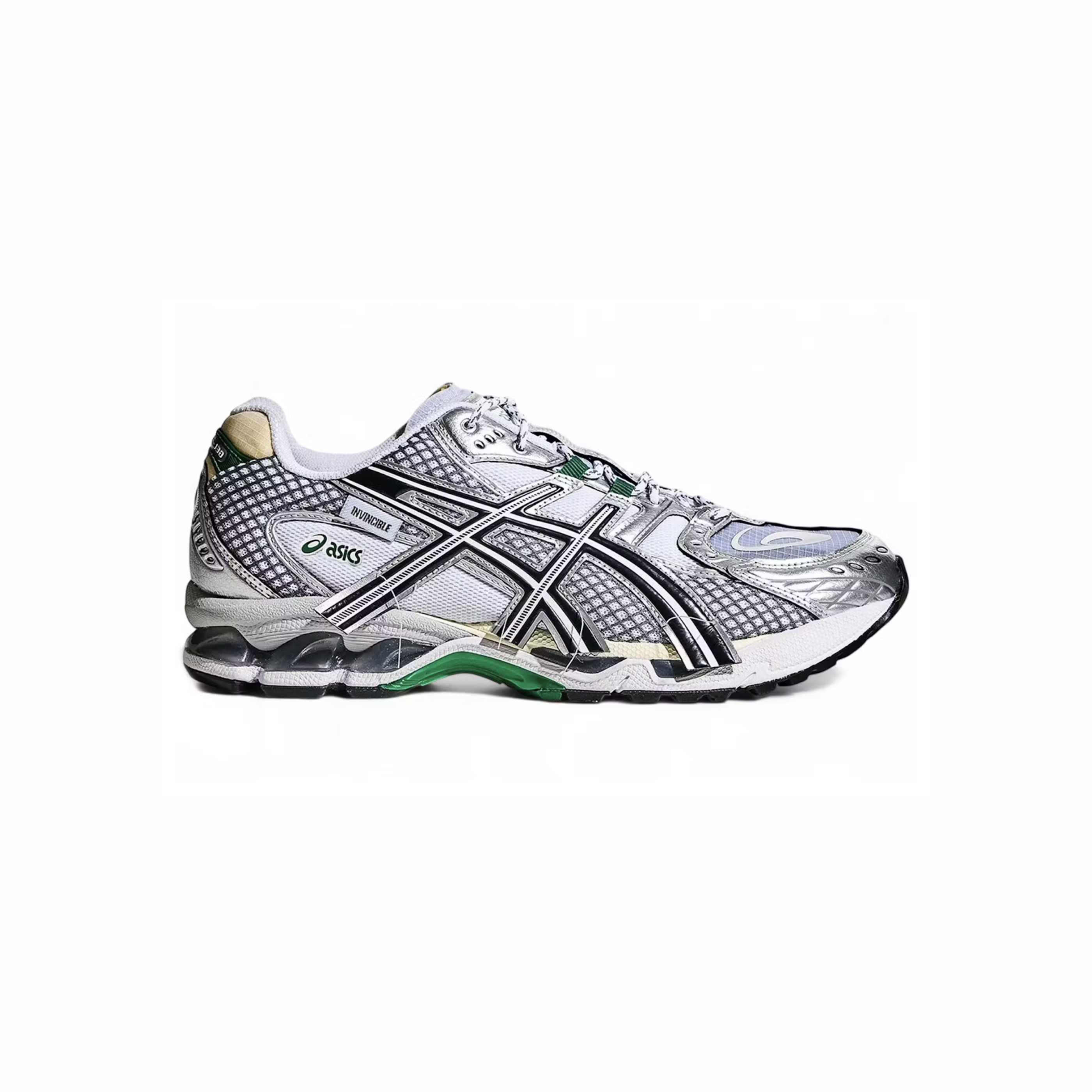 -(A13b)-INVINCIBLE X ASICS GEL-NIMBUS 10.1 "HTTP 404 GREEN" 聯名款 解構LOGO Y2K 銀綠色-1203A814-020