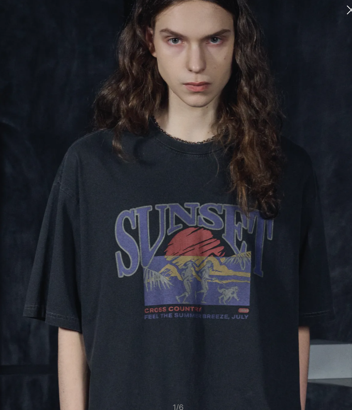 CPGN STUDIO / Sunset Running Pigment short T-shirt / smokeblack /  JUL25