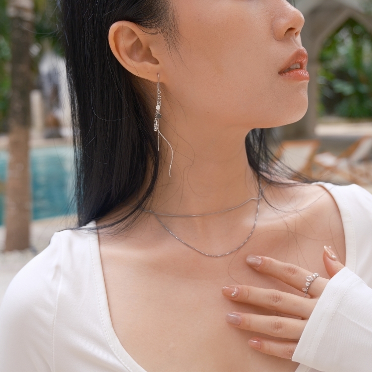 星點流光 Twinkle Line 純銀耳飾 針式耳墜耳環