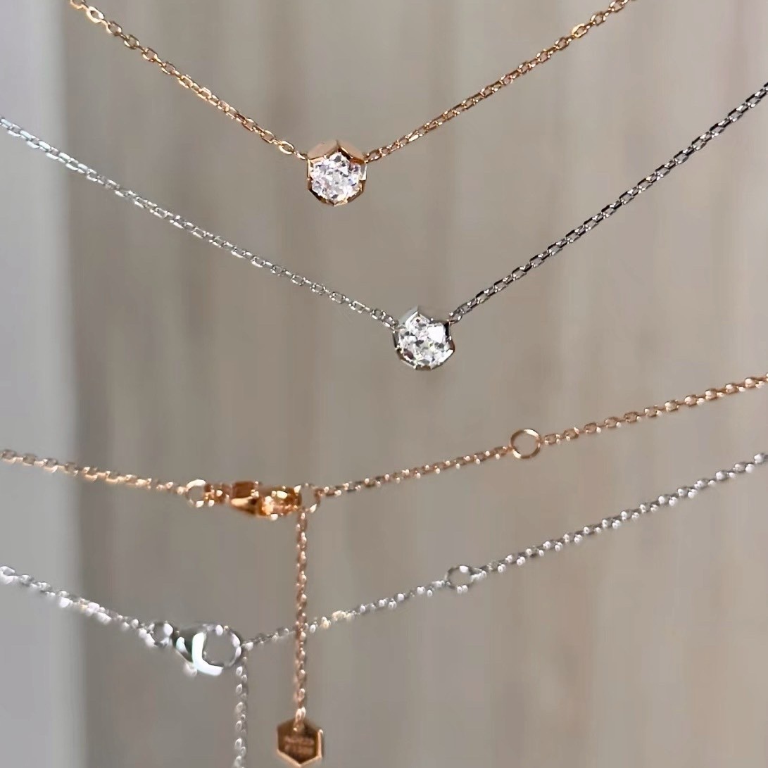 18k”cm”蜂巢be my love單鑽高奢定製鍊