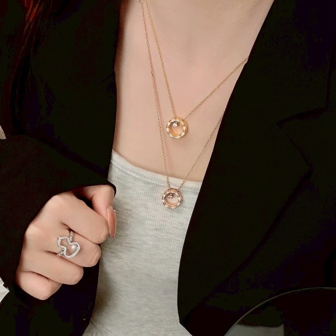 18k香奶奶coco”菱格滿月的高奢定製項鍊