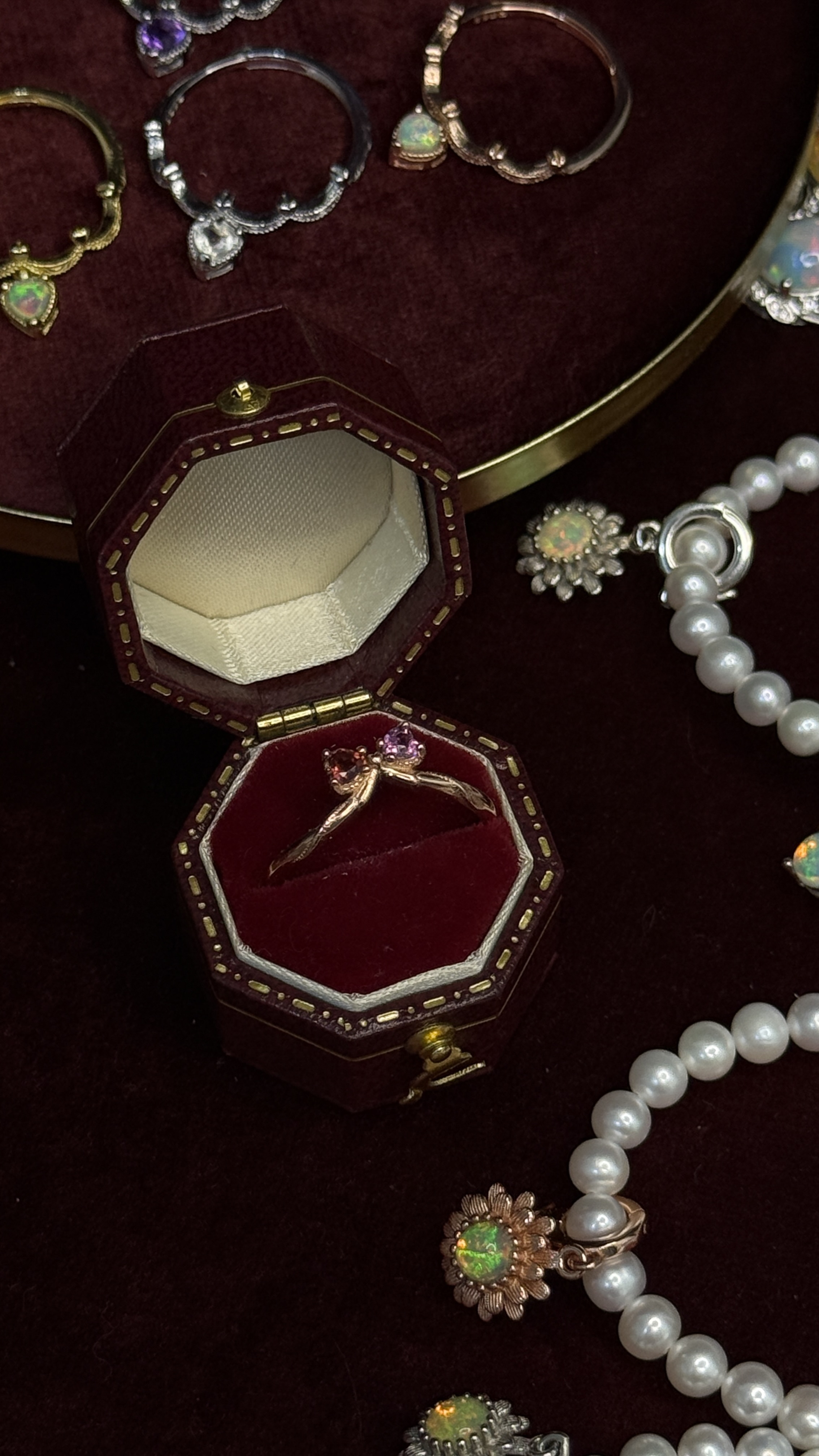 雙心藤語 疊戴戒指