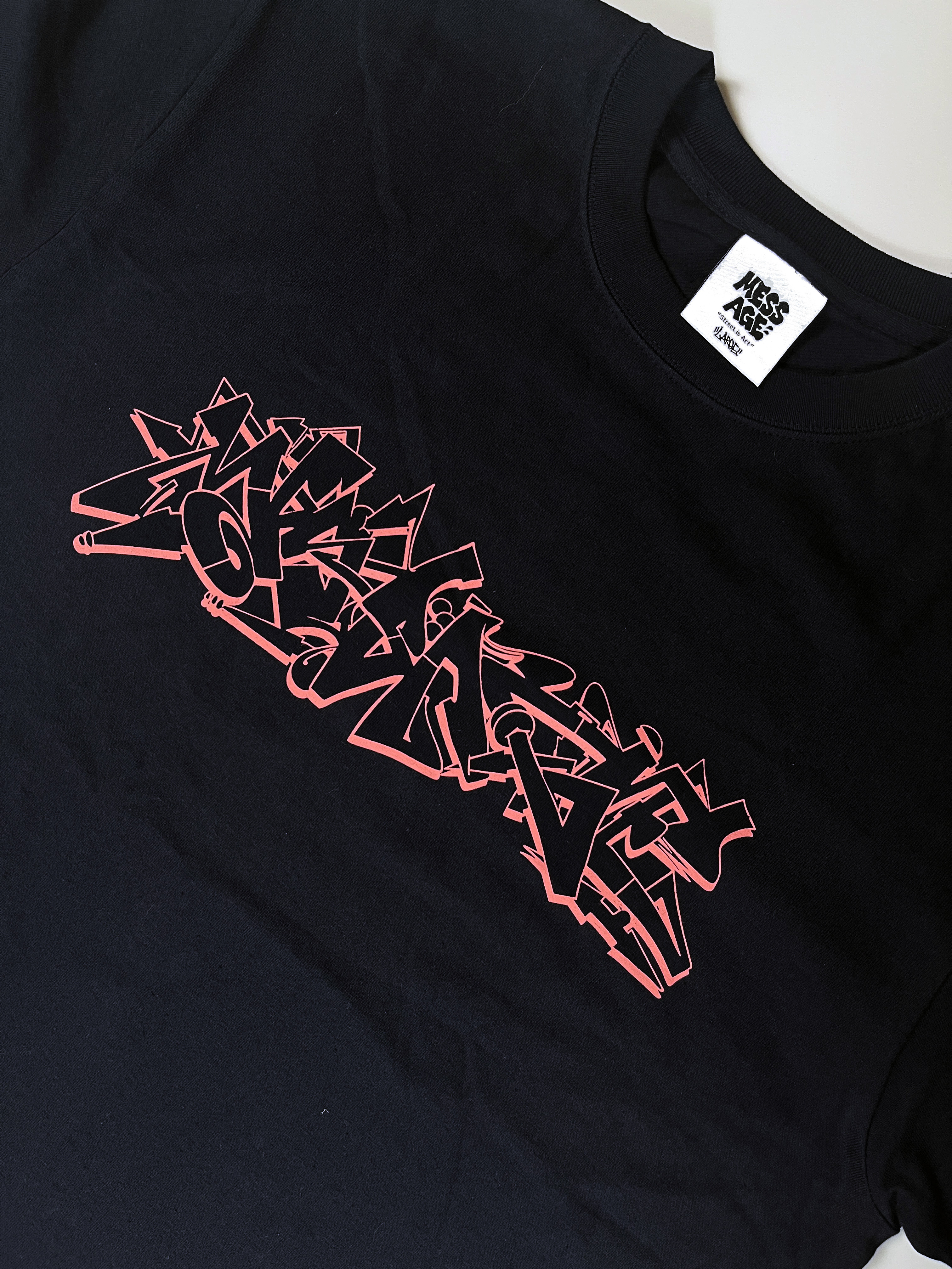 Mess-Age piece Tee 深藍 / 粉紅