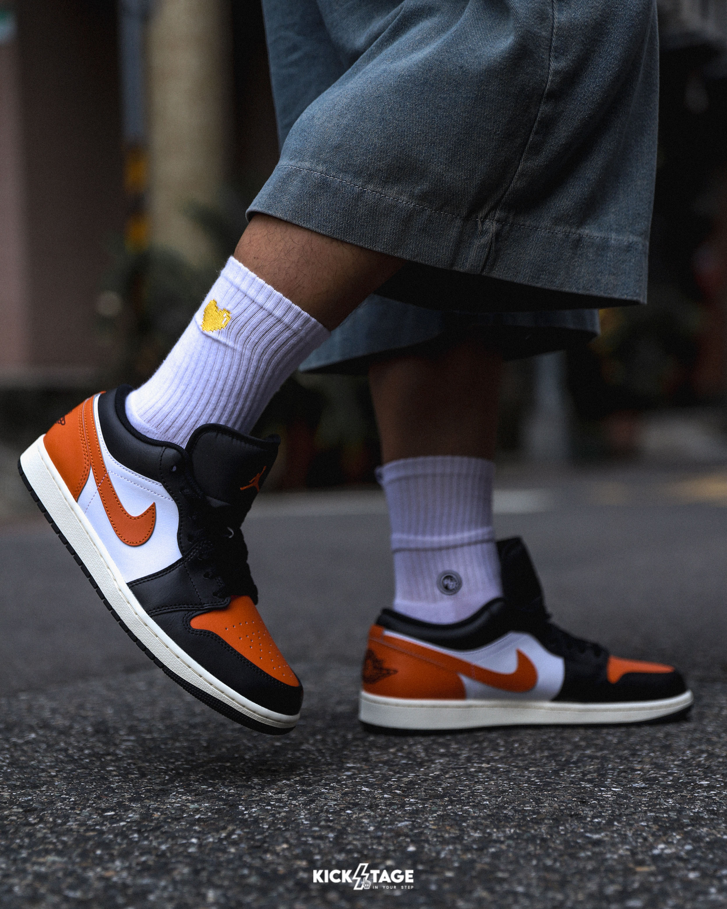 男鞋 NIKE AIR JORDAN 1 LOW 橘 扣碎籃板 拼接 低筒 休閒鞋【553558-081】AJ1
