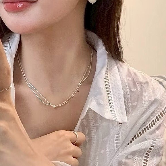 925 silver銀小環雙層蛇骨細鍊