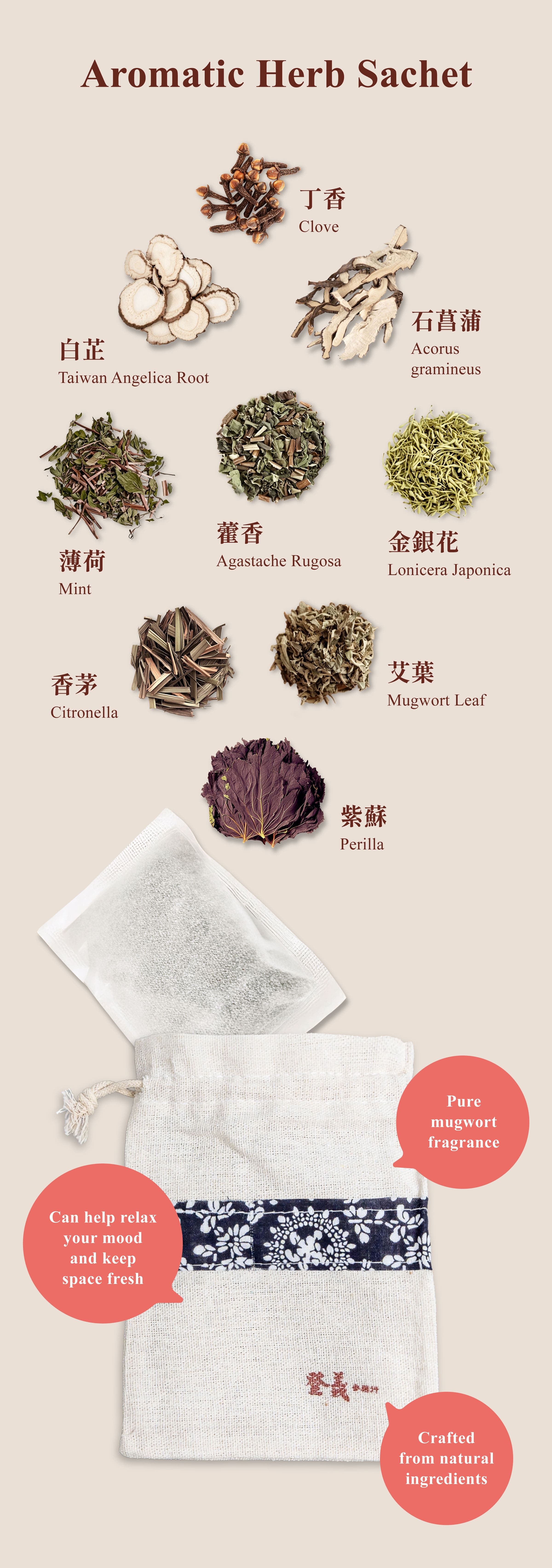 Dengyi Aromatic Herb Sachet Features