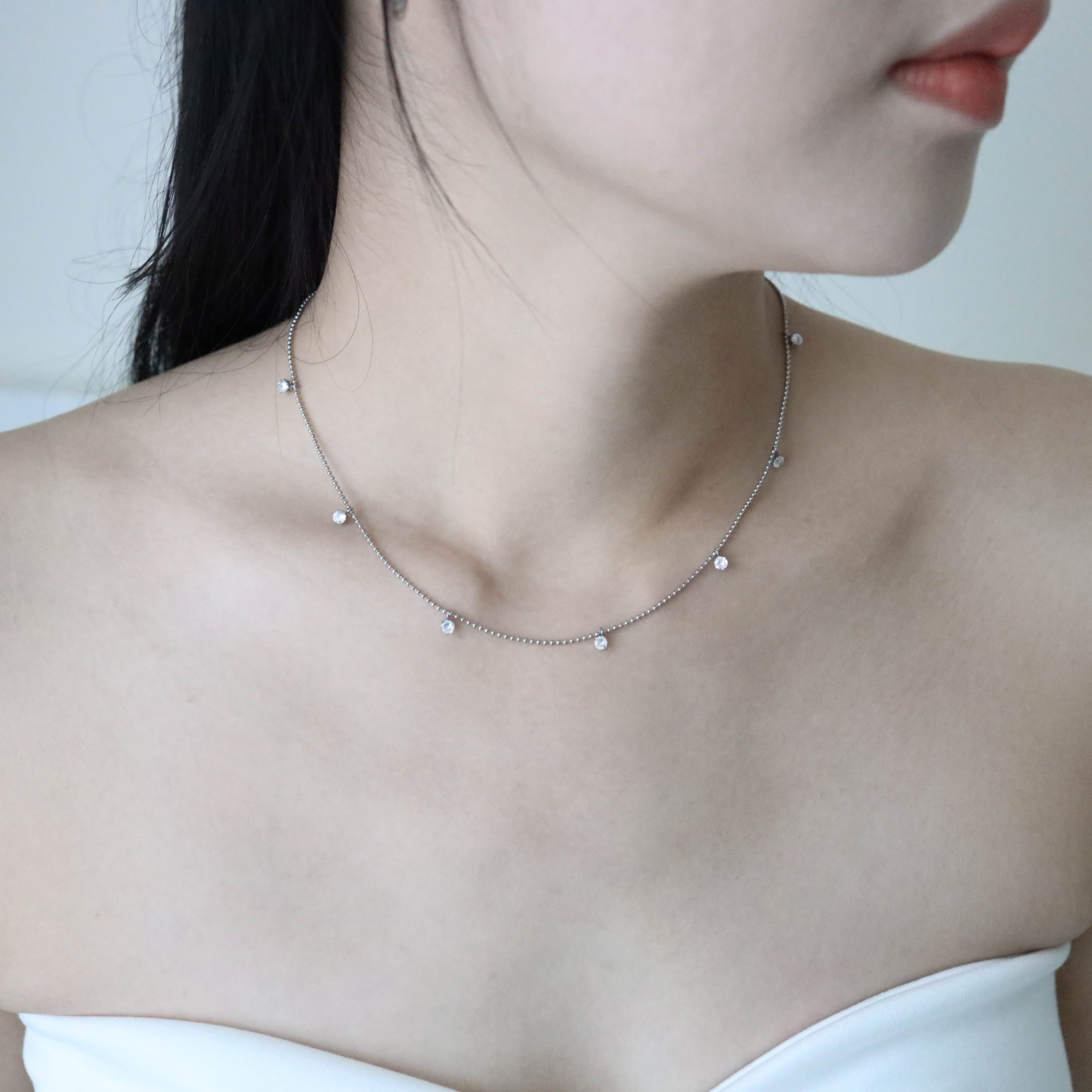 不怕水輕奢感小鑽項鍊