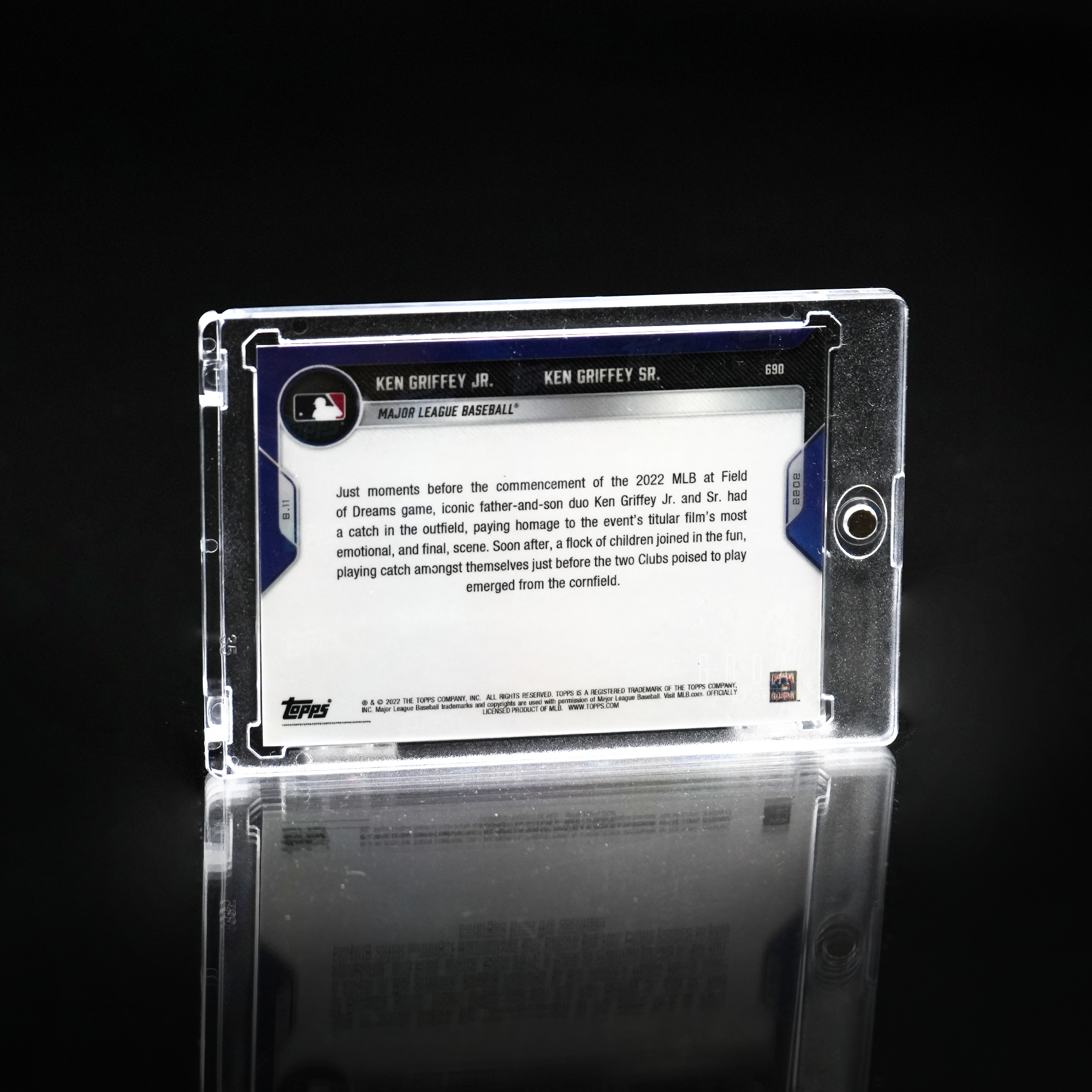 2022 TOPPS NOW #690 KEN GRIFFEY JR. & KEN GRIFFEY SR. PLAY CATCH FIELD OF DREAMS