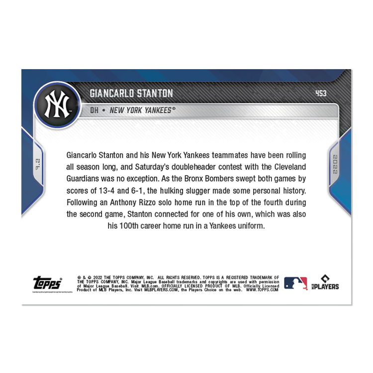 2022 Topps Now /487 Giancarlo Stanton #453