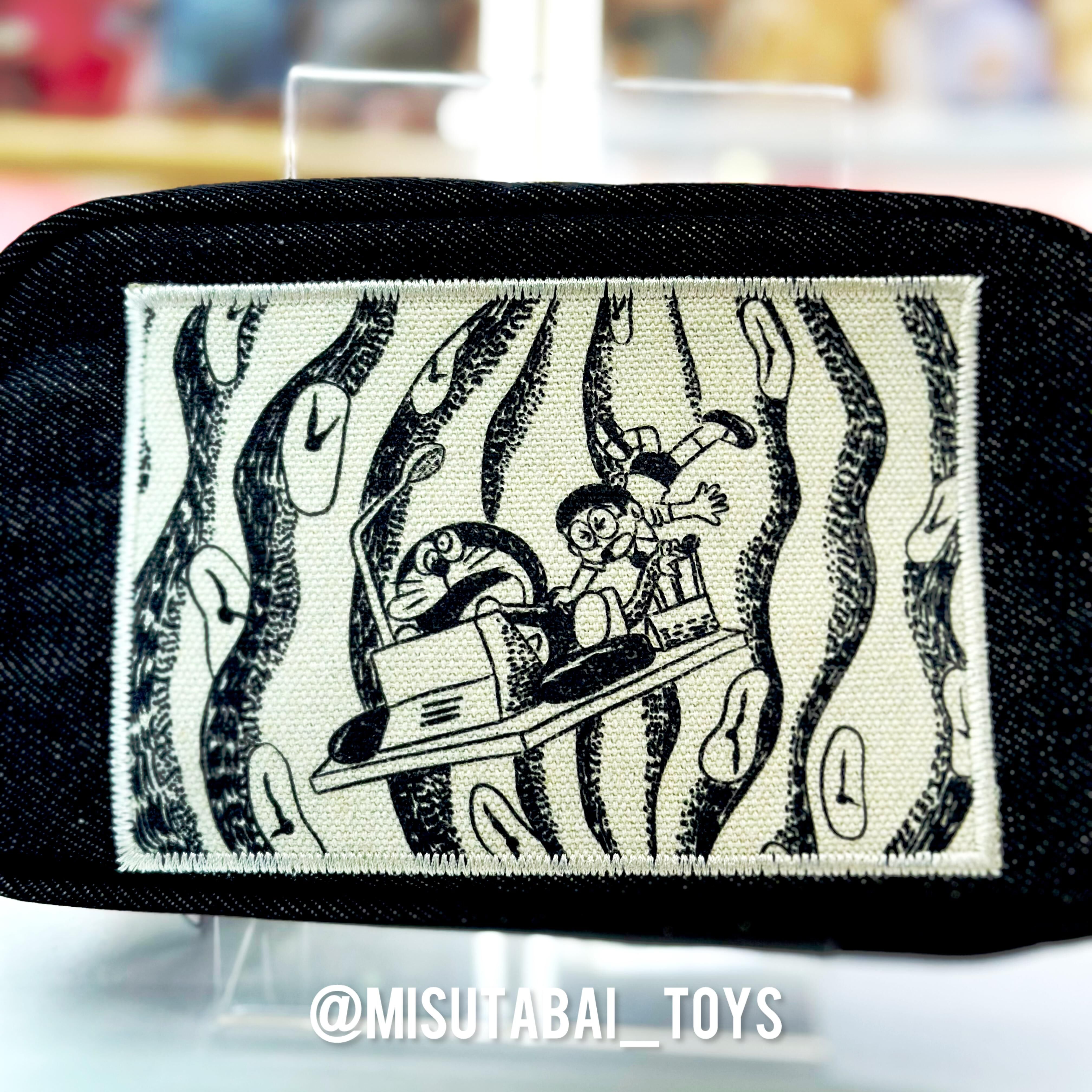 Doraemon EDWIN Denim Square Pouch Accessory Case