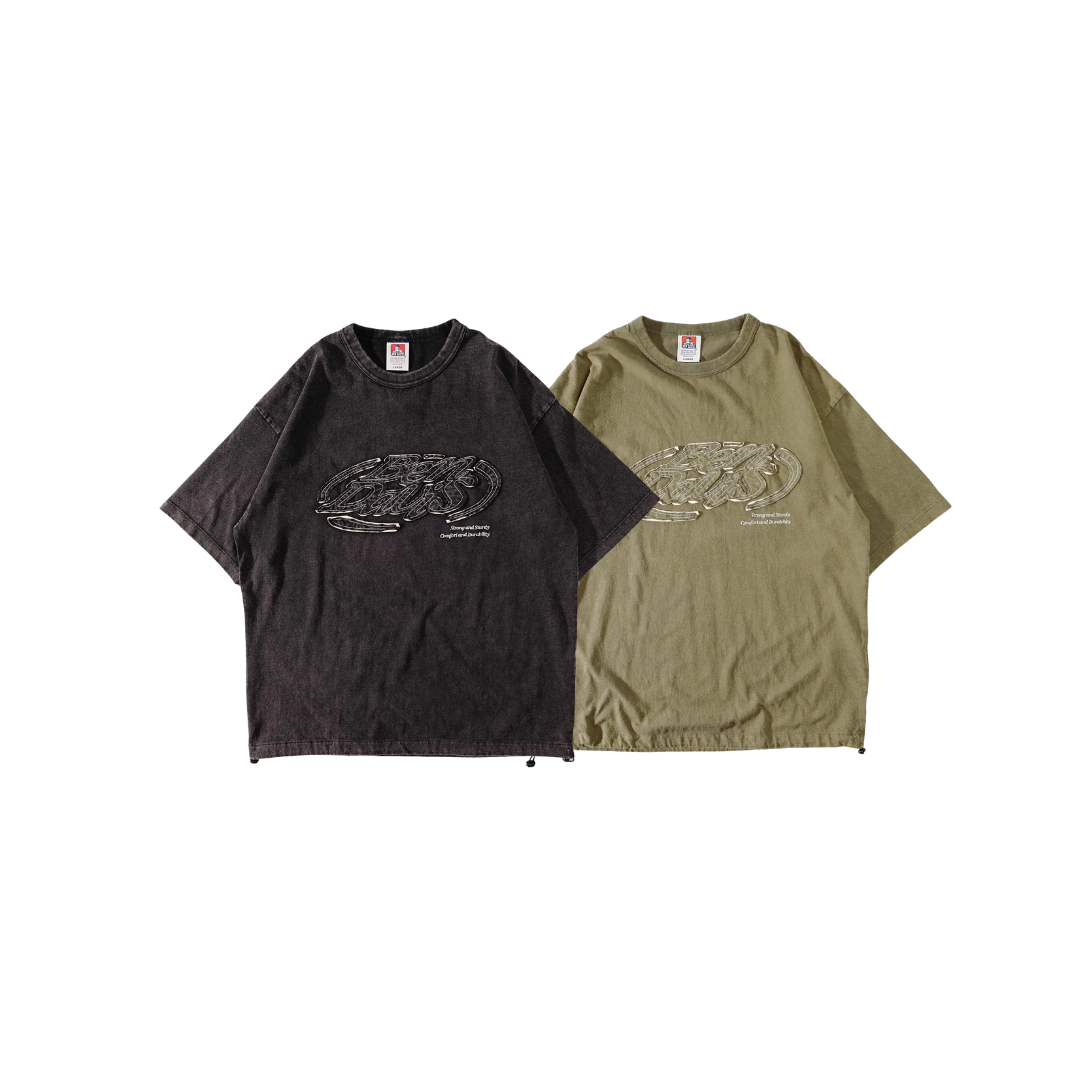 Ben Davis OVAL VNTG Draw String Tee 刺繡Logo抽繩Tee 2色