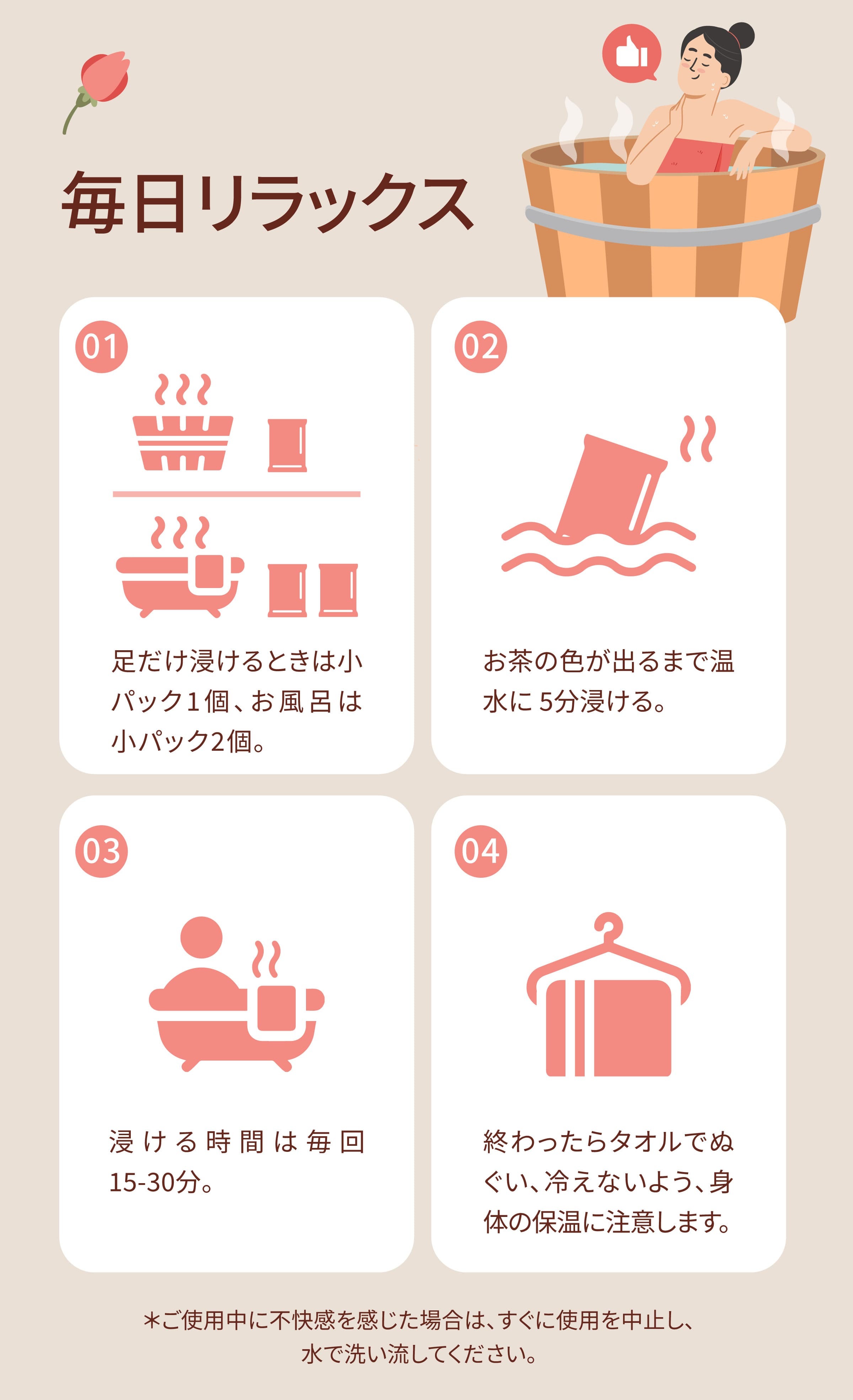 お風呂用パックの使い方