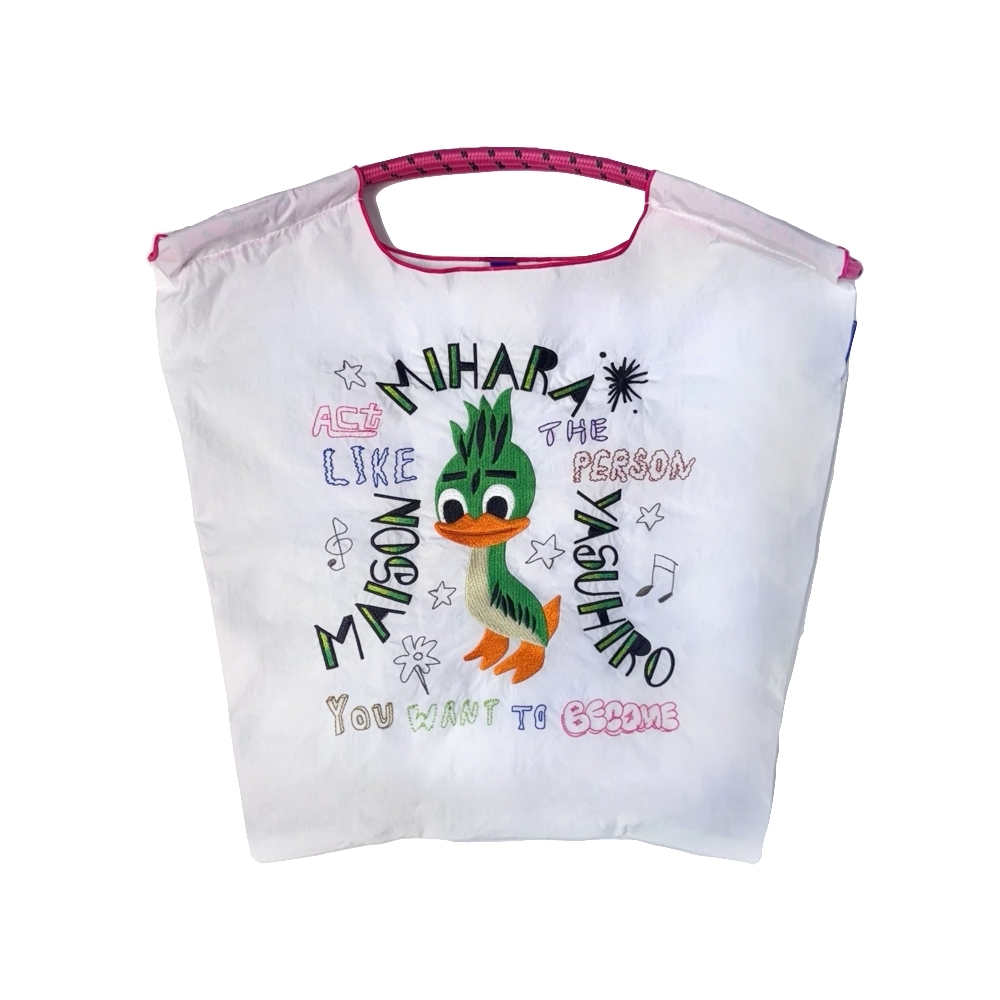 Ball＆Chain 刺繡環保購物袋 M號 - 白 (30700104)