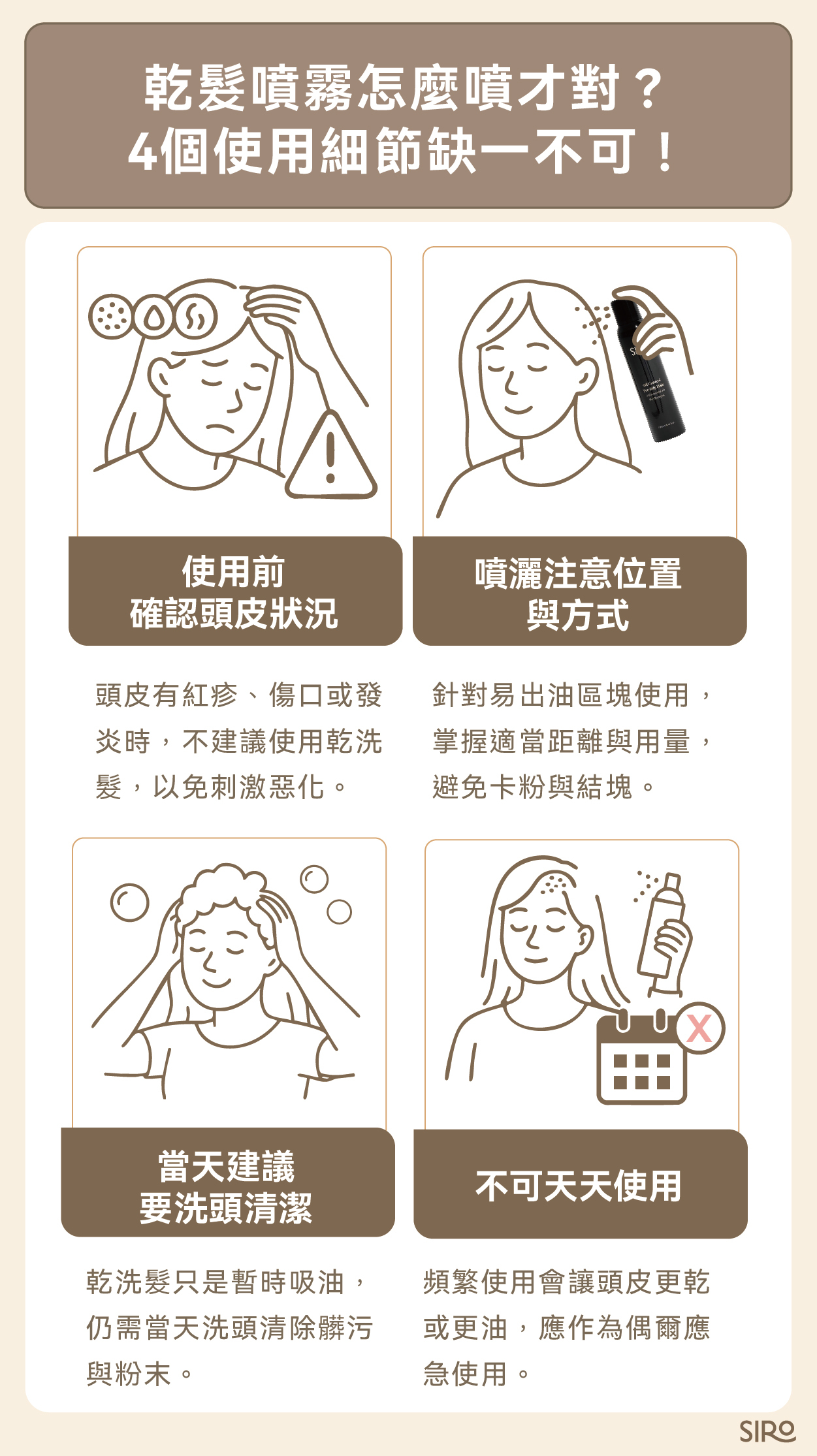 乾洗髮怎麼用？照這 4 步驟做，頭髮清爽蓬鬆不卡粉！