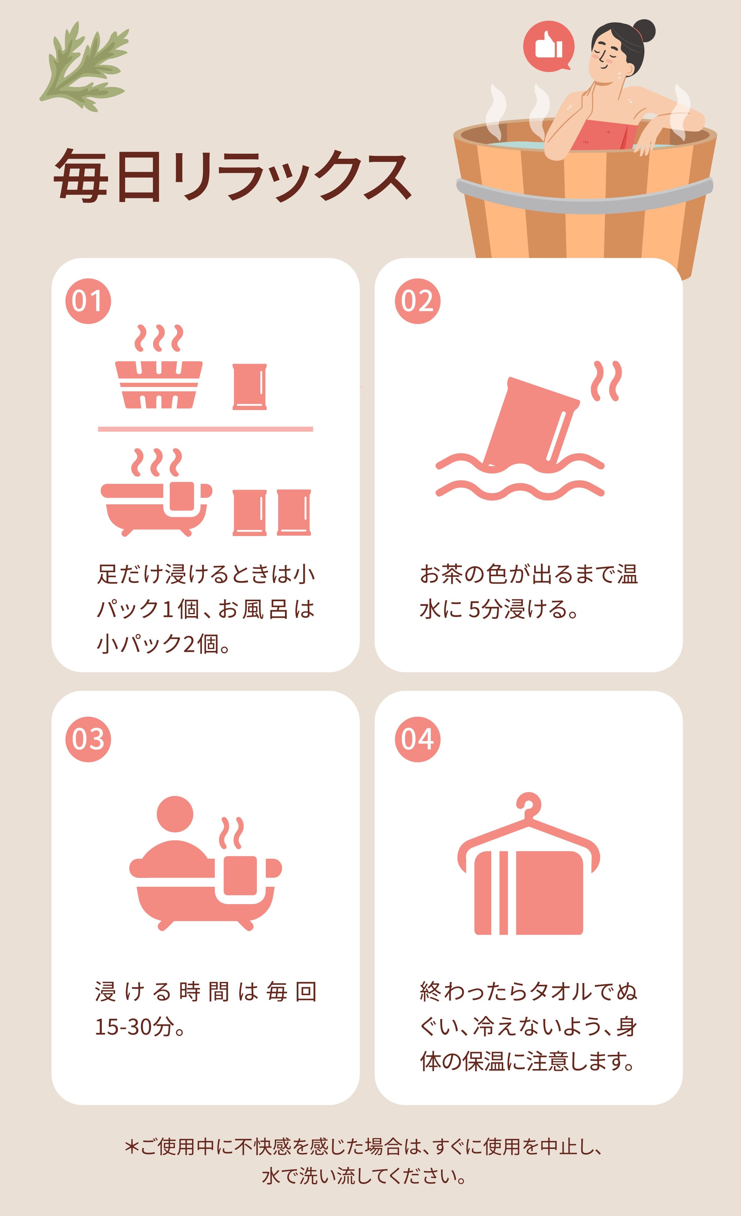 お風呂用パックの使い方