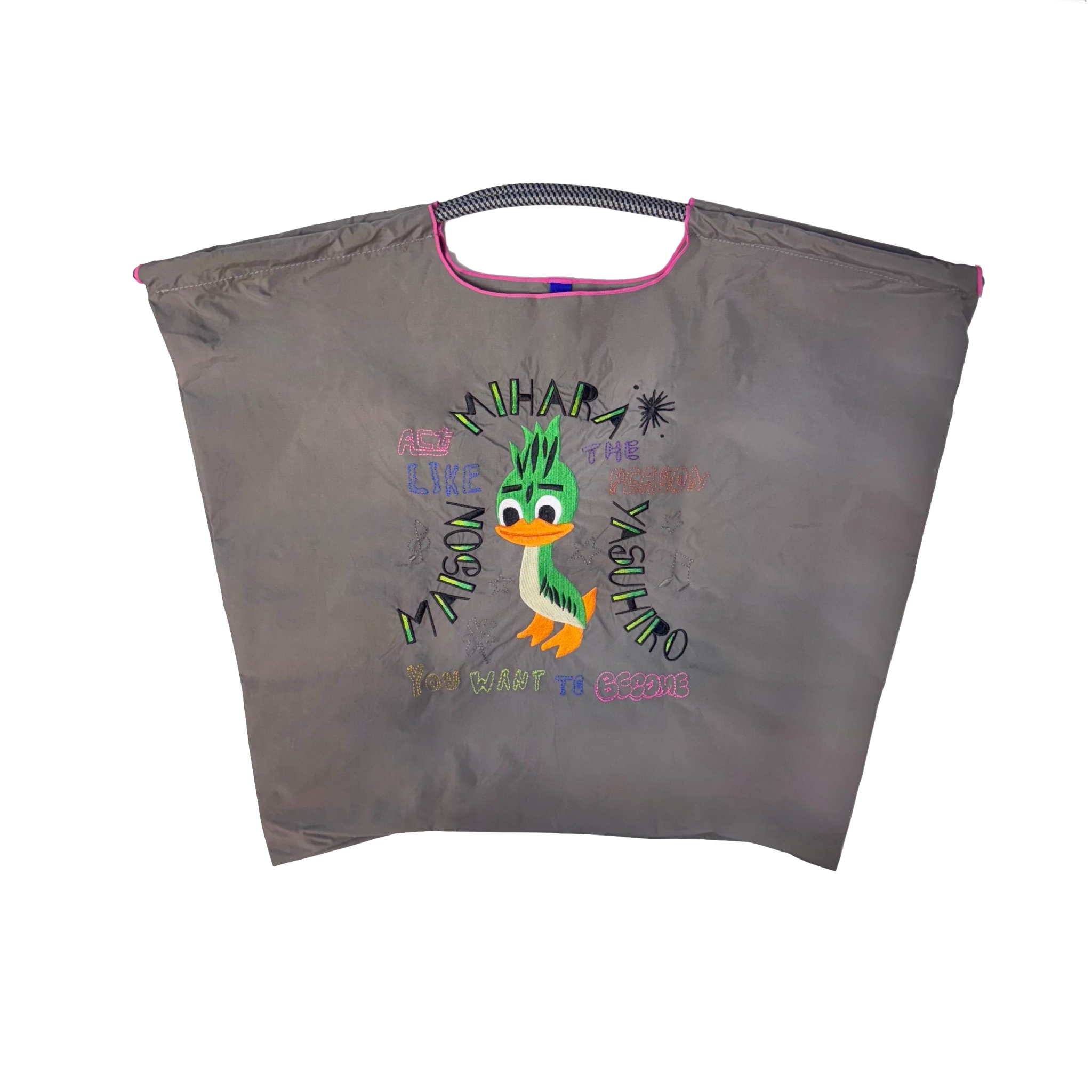 Ball＆Chain 刺繡環保購物袋 L號 - 灰 (30710185)