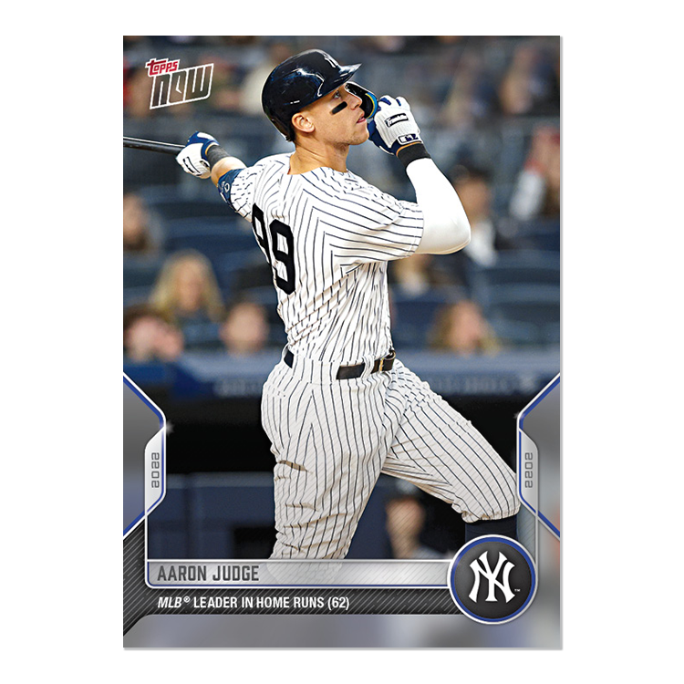 AARON JUDGE 2022 TOPPS NOW BASEBALL #1032 NEW YORK YANKEES MLB HR LEADERS 62