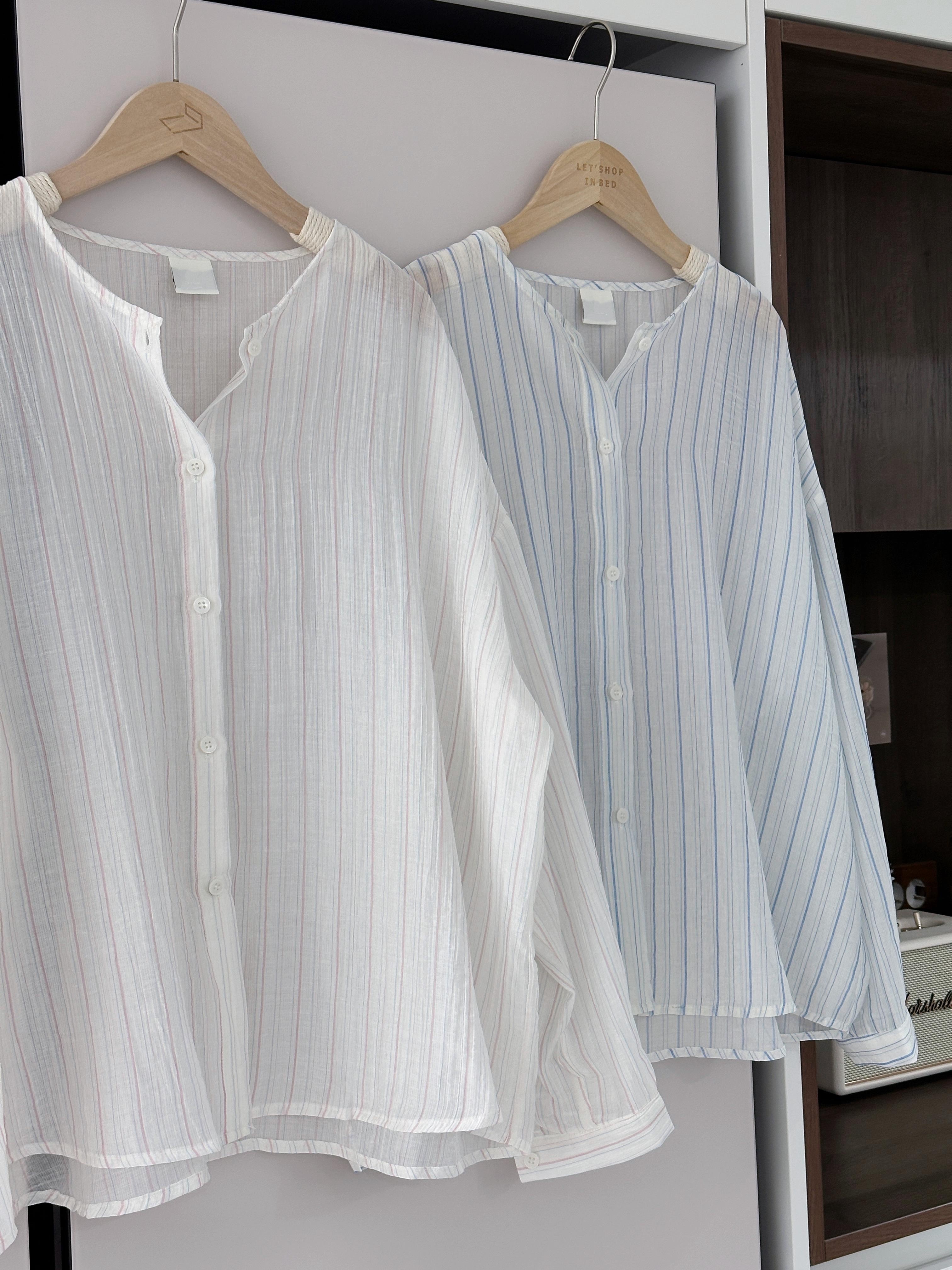 KR226 超推！溫柔配色直紋防曬衣-2色