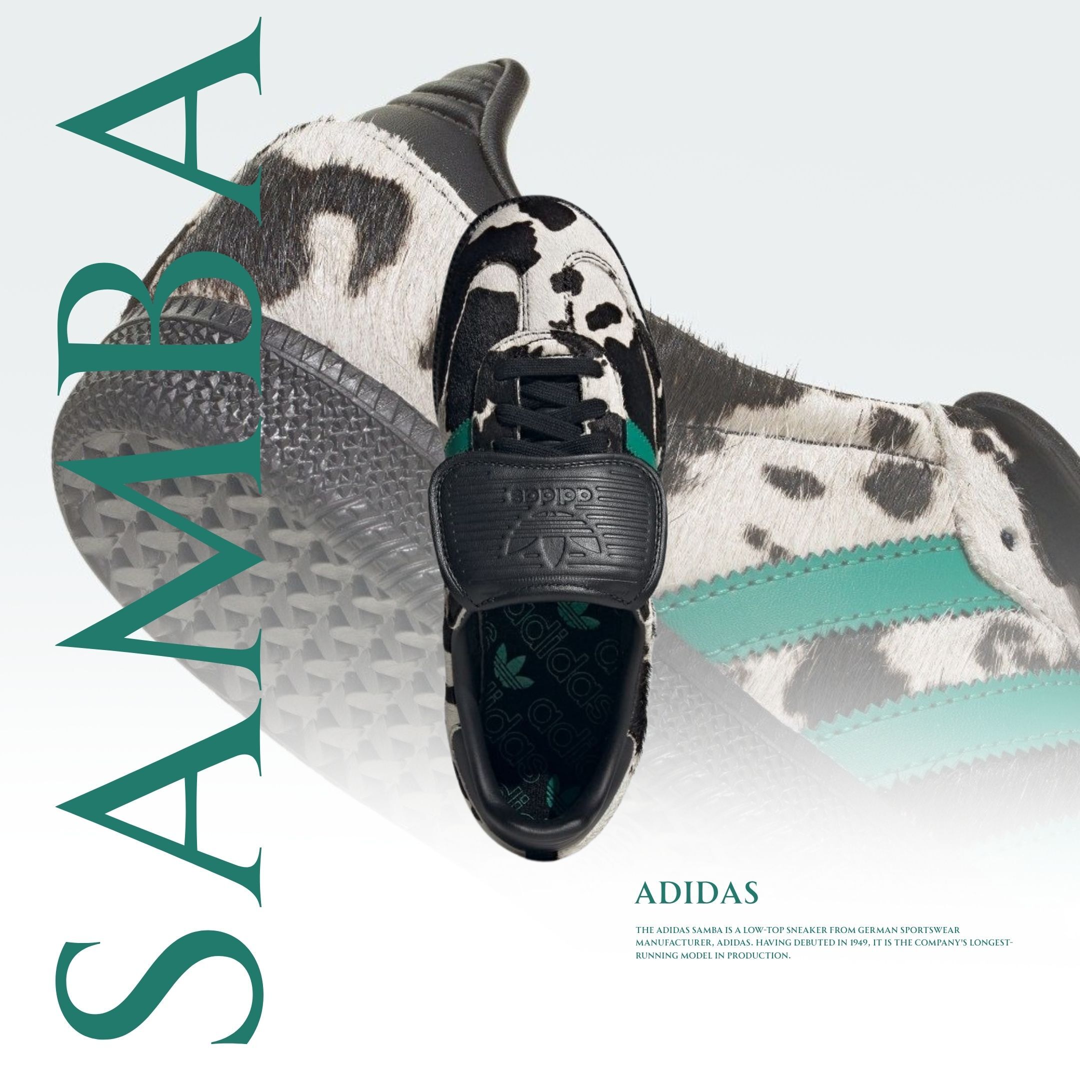 NICEDAY 代購 Adidas Samba LT 薄荷綠 黑白 紋路 翻蓋 馬鬃毛 休閒鞋 愛迪達 男女同款 JS3930