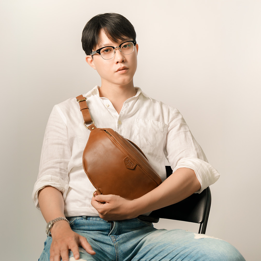 真皮半月型單肩包 - 兩色(234009)