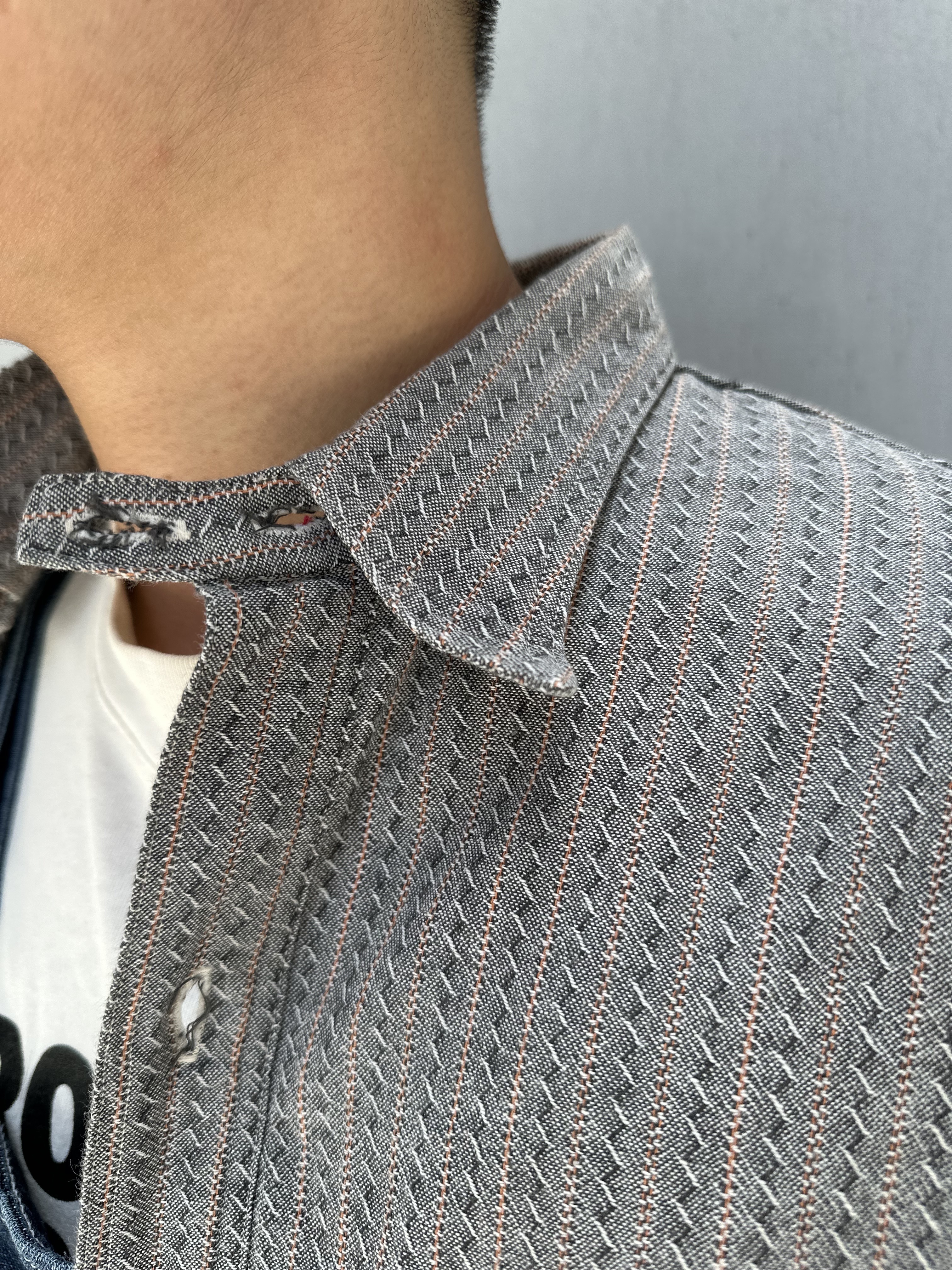 HELLER’S CAFE(BY WAREHOUSE)Pattern Work Shirt(MADE IN USA)“Chin Strap” gusset