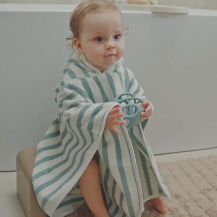 荷蘭Jollein 斗篷浴巾-Sea Green