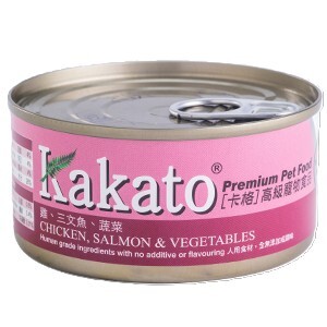 Kakato 貓犬濕糧系列．雞+三文魚+蔬菜170g