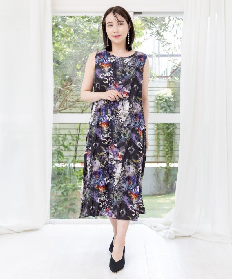 Scolar Floral Japanese Animal Seal Flower Fold Wrinkle OP